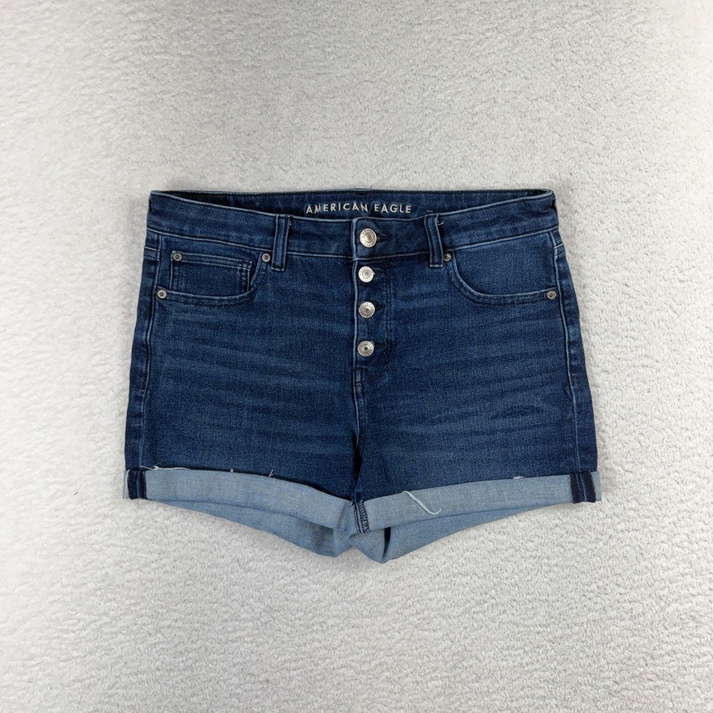 American Eagle Outfitters Women's Blue Denim Jean Shorts 12 (W32) EUC Stretch
